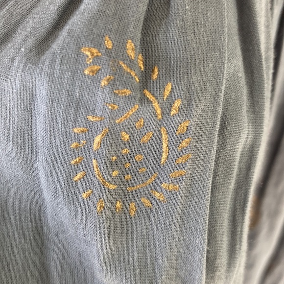 AUROBELLE IBIZA block print maxi dress with lace S/M new - Picture 11 of 12